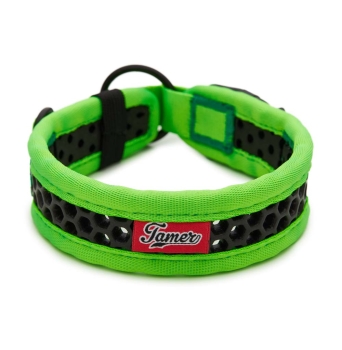 Preview: SOFTY Halsband | Länge: 35-41cm | Breite: 3,3cm | Farbe: grün/schwarz